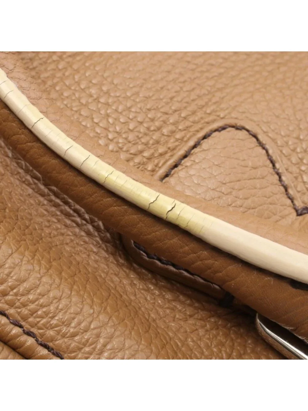 Chanel Tote Logo Fringe Beige Leather Handbag